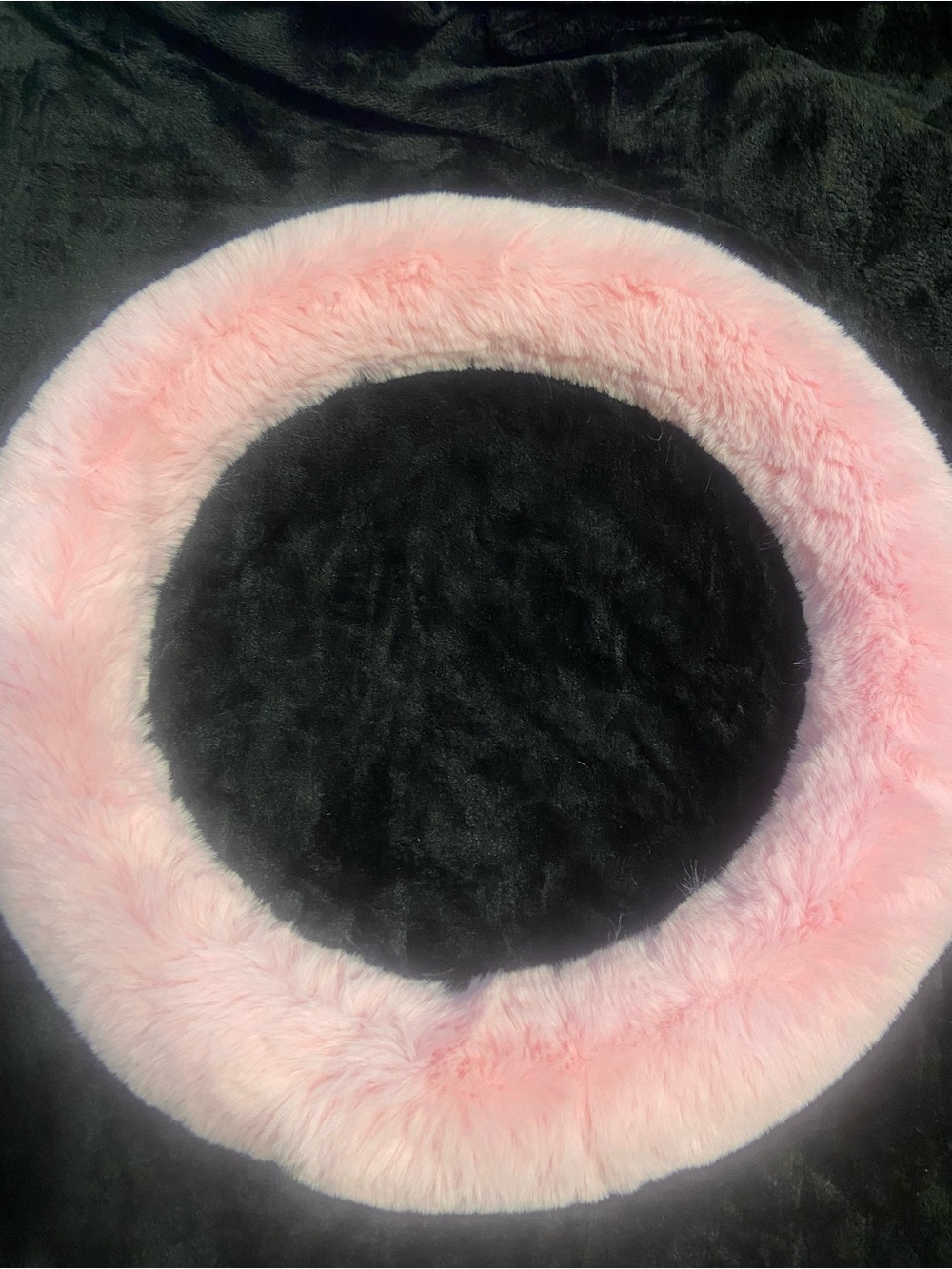 Plush Pink Faux Fur Steering Wheel Cover